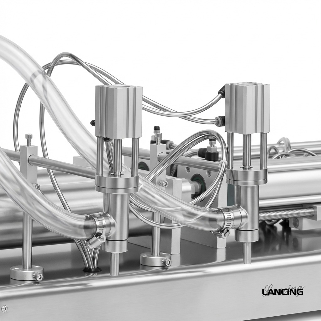 LU-YT2 2 Nozzles Full Pneumatic Liquid Olive Oil Filling Machine view 2