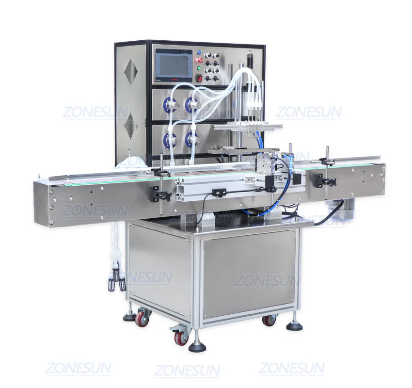4 Heads Flow Diaphragm Pump Liquid Filling Machine view 4