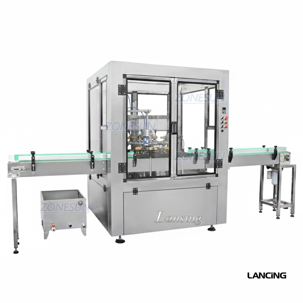 Automatic Bottle Washer with 12 Nozzles & Conveyor System view 2