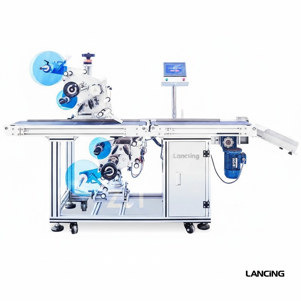 Automatic Top & Bottom Labeling Systems Flat Surface Labeling Machine view 2