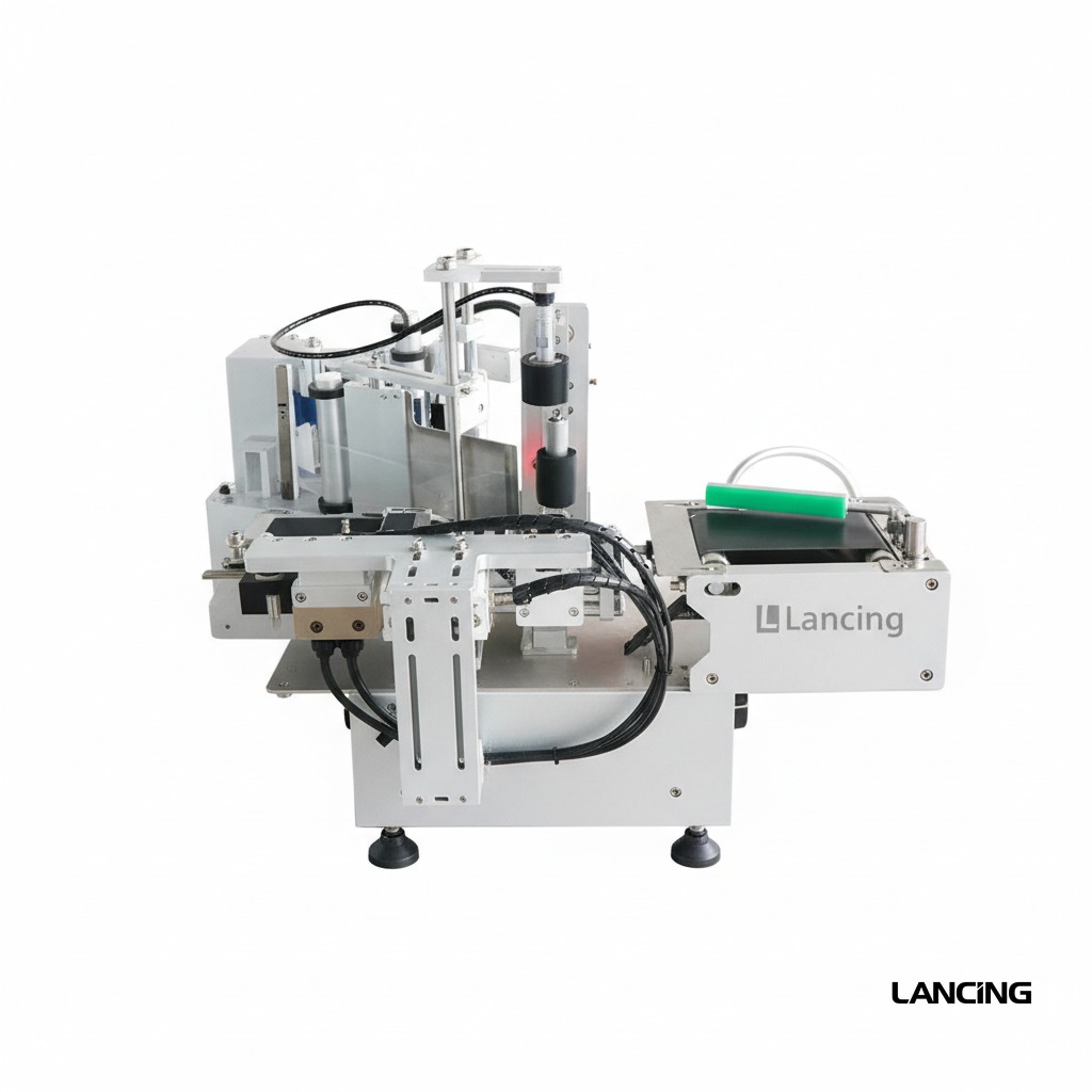 Automatic Square Bottle Body & Caps Labeling Machine view 3
