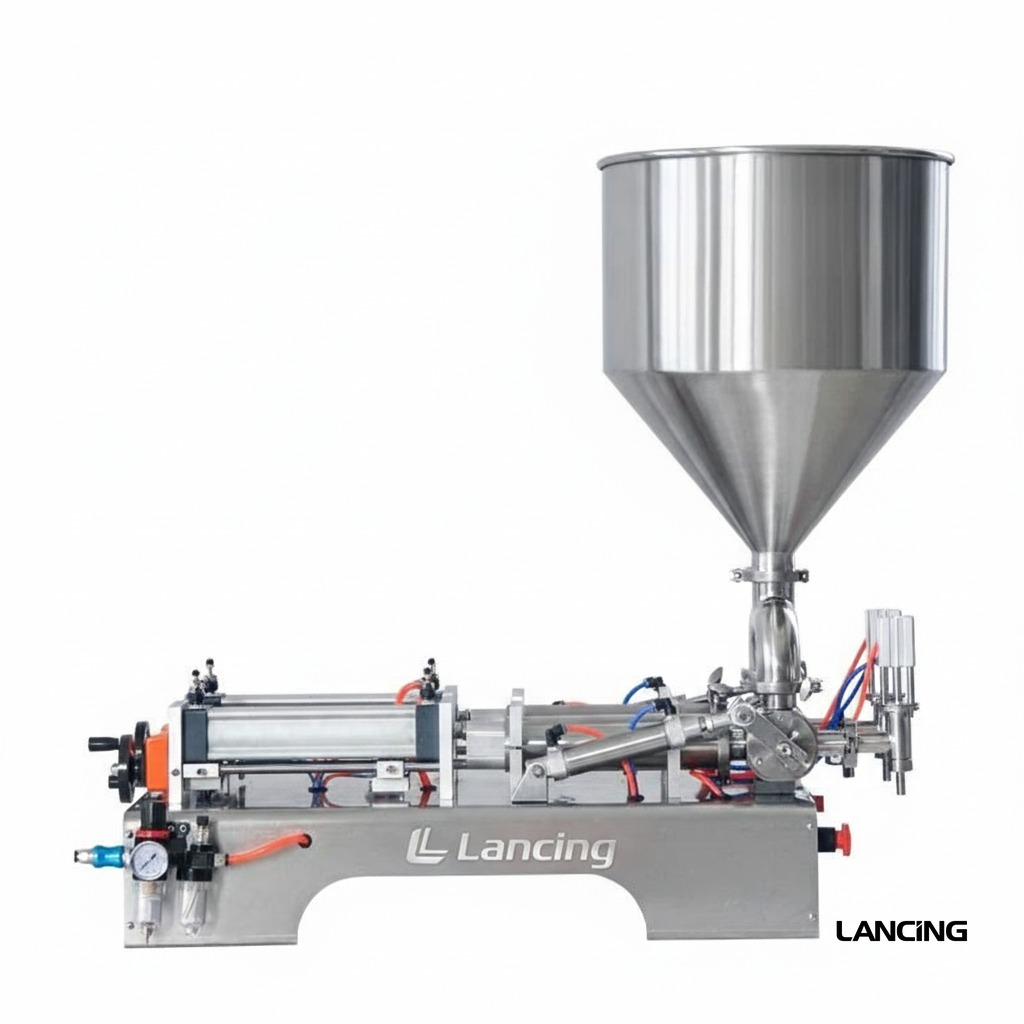 LU-GT2P 2 Nozzles Fully Pneumatic Honey Ketchup Paste Filling Machine view 2
