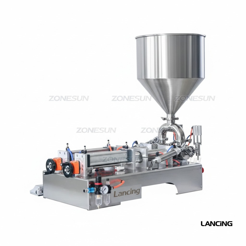 LU-GT2P 2 Nozzles Fully Pneumatic Honey Ketchup Paste Filling Machine view 4