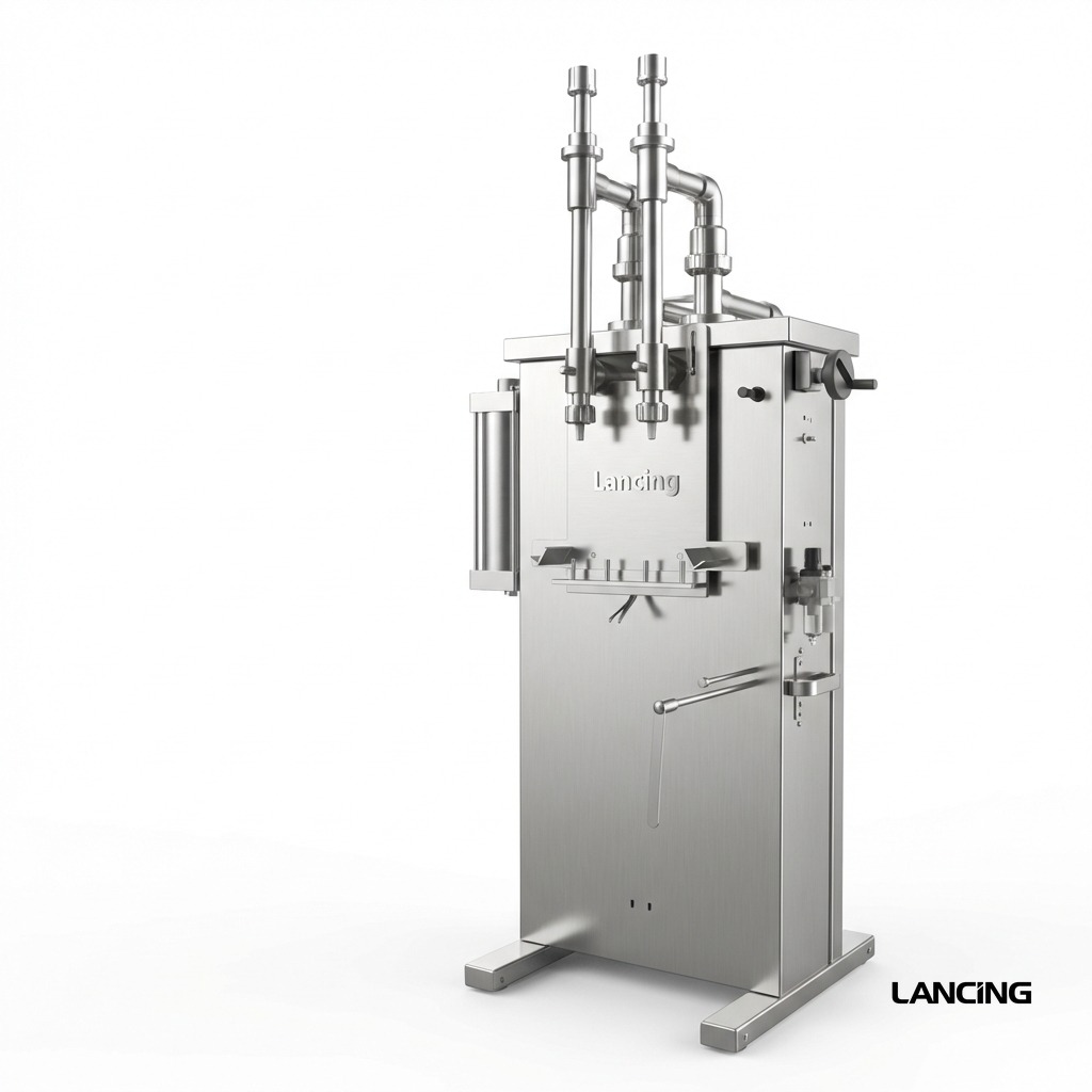 LU-YTCR2 Fully Pneumatic Semi-automatic 2 Nozzles Corrosive Liquid Filling Machine view 3