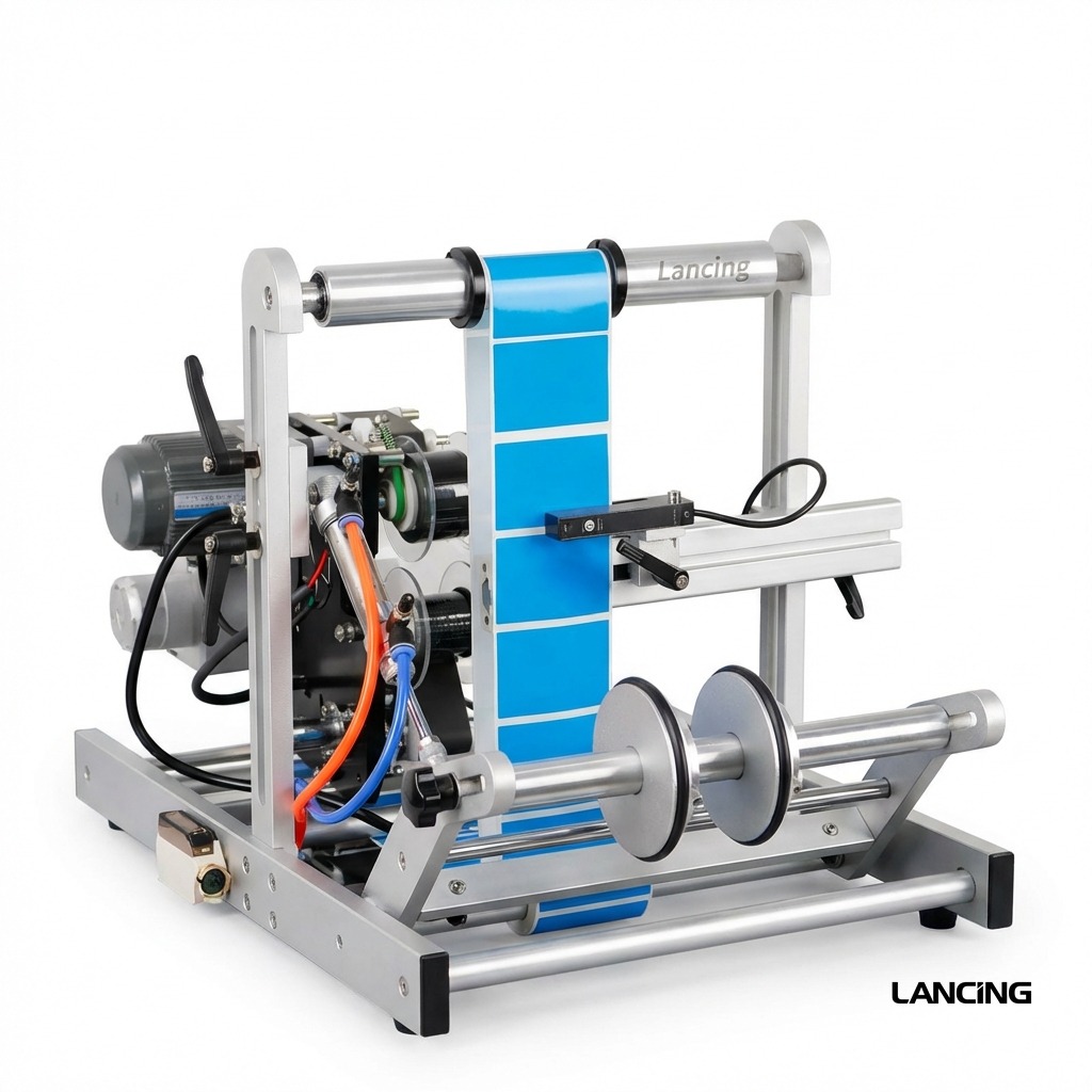 Semi-automatic Double Side Round Bottle Labeling Machine view 3