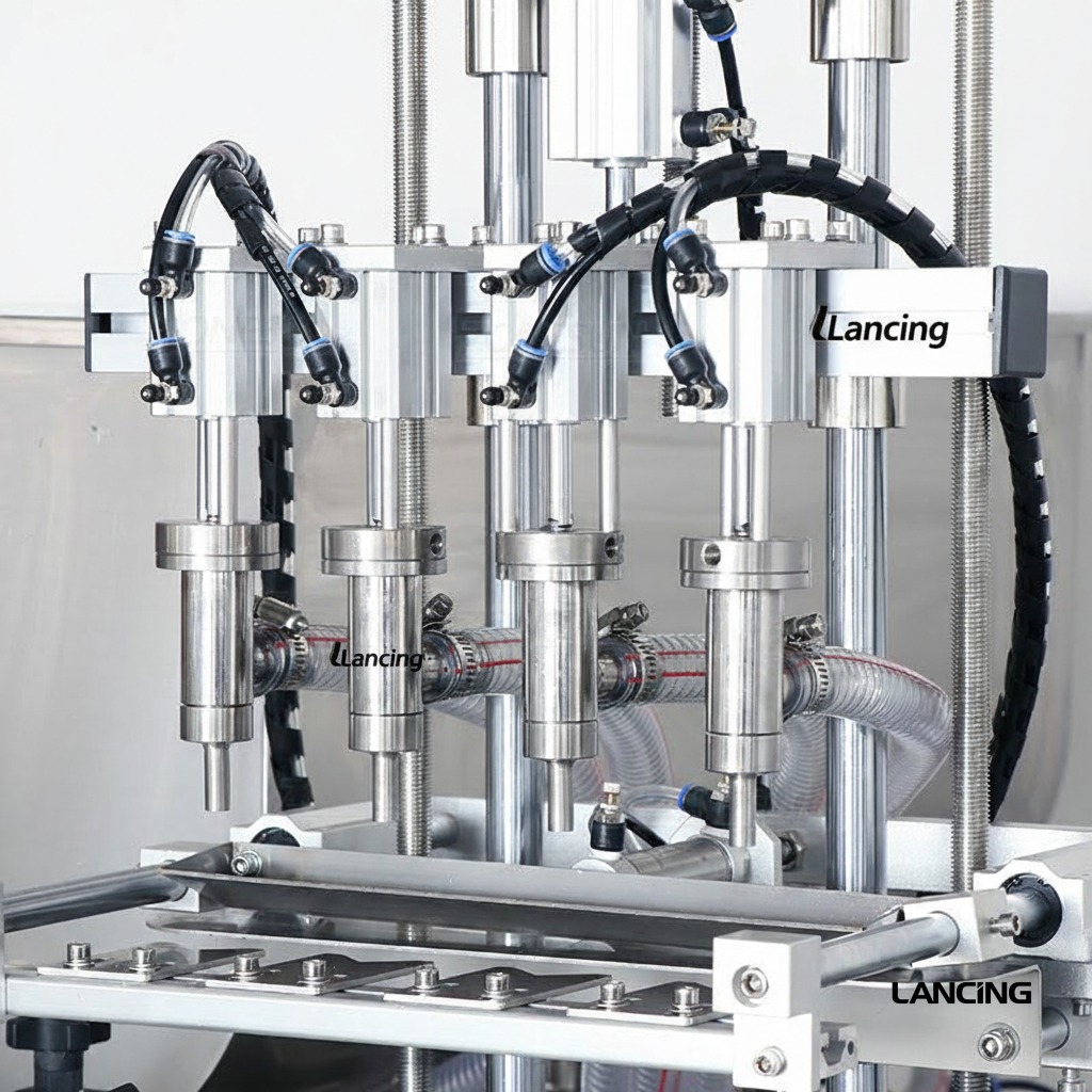 LU-DTGT4T Pneumatic 4-Nozzle Semi-Auto Liquid & Paste Filling Machine view 3