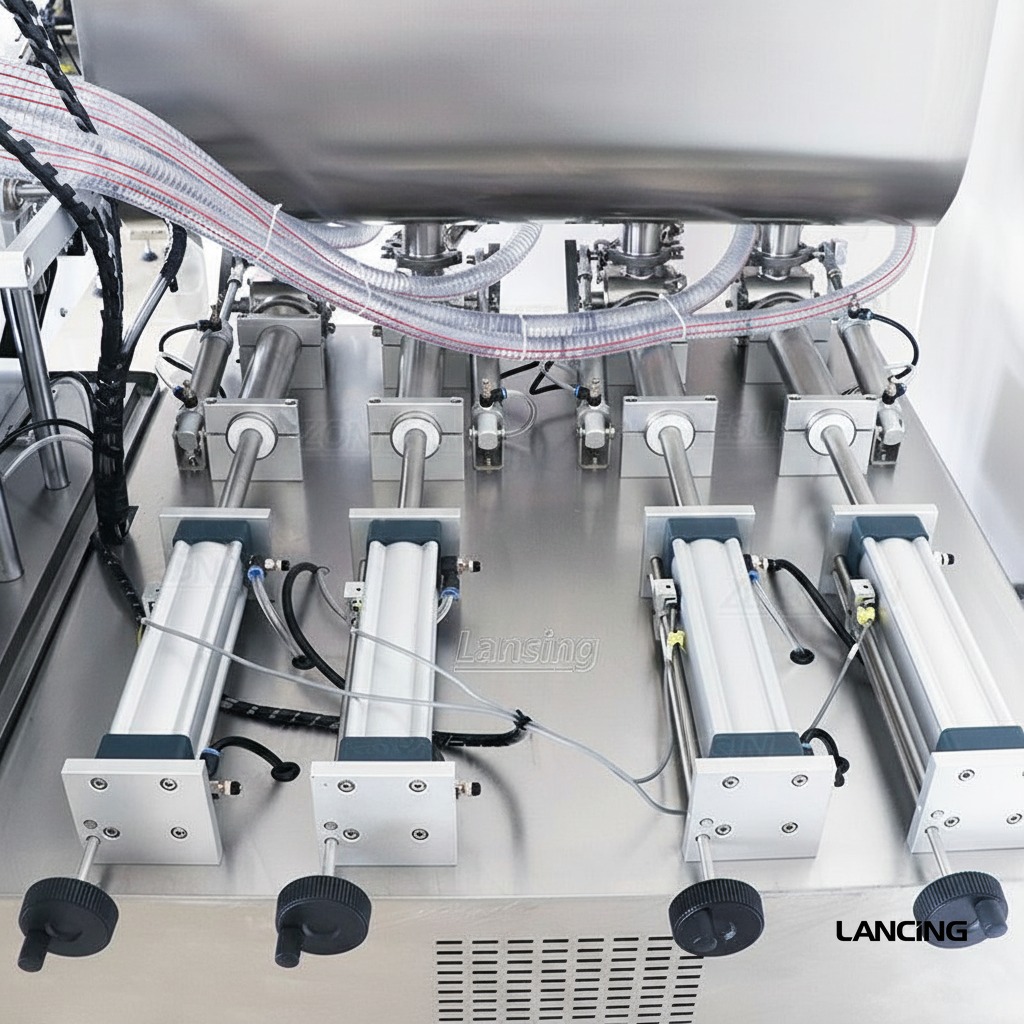 LU-DTGT4T Pneumatic 4-Nozzle Semi-Auto Liquid & Paste Filling Machine view 4