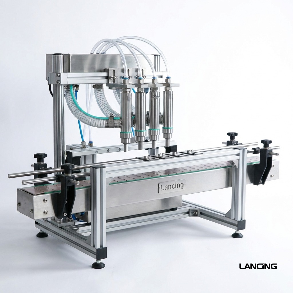LU-YT4TZ Automatic 4 Nozzles Piston Liquid Filling Machine view 2
