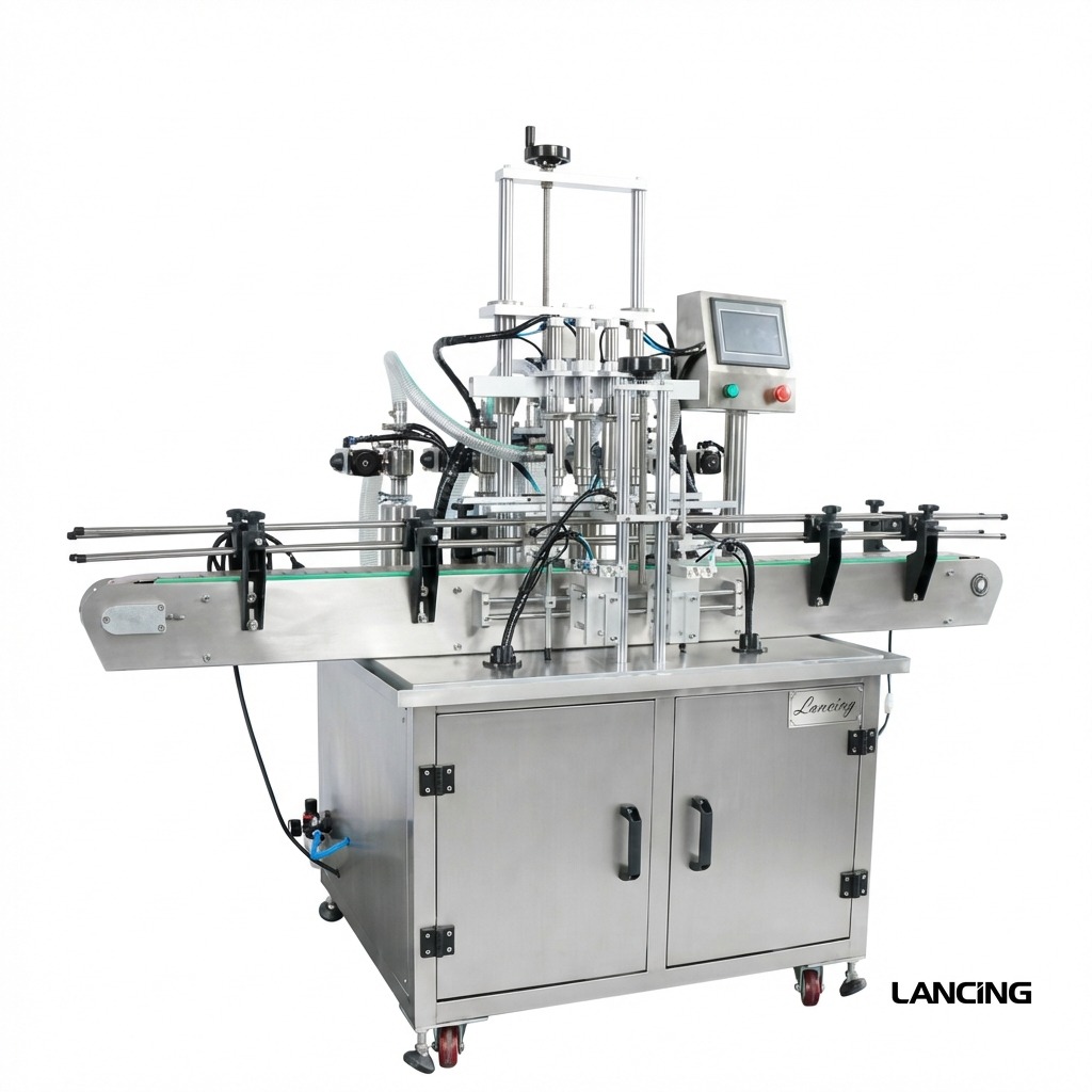 LU-YT4TZ Automatic 4 Nozzles Piston Liquid Filling Machine view 4